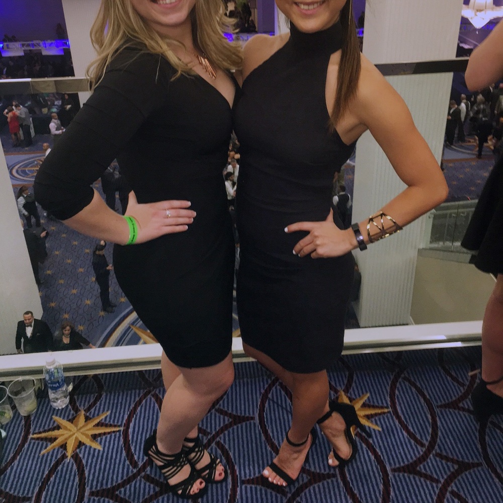 Forever 21 black long-sleeve mini dress